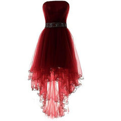 Robe de retour à la maison en tulle plus bas rouge, robe de fête mignonne