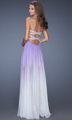 Strapless Ombre High-Low Prom Dress by La Femme