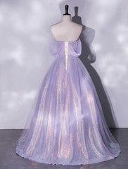 A-Line Prom Dresses Glittering Dress Quinceanera Birthday Floor Length Short Sleeve Off Shoulder Tulle with Ruched