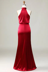 Mermaid Halter Sleeveless Bridesmaid Dress