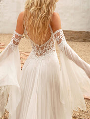 Open Back Little White Dresses Wedding Dresses A-Line Camisole Sleeveless Asymmetrical Chiffon Bridal Gowns With Embroidery Solid Color