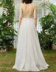 Aimishang Long Prom Dress A-Line Spaghetti Straps With Beading