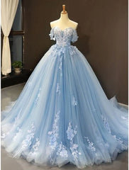 Prom Dresses Floral Dress Quinceanera Short Sleeve Sweetheart Lace with Pleats Appliques