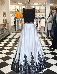 Open Back Long White Two Piece Batea Prom Dress