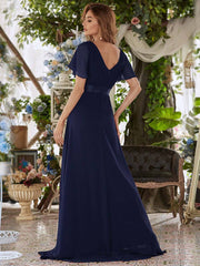 Navy Blue Plus Size Bridesmaid Dresses for Wedding Party-Mei - RongMoon