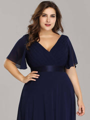 Navy Blue Plus Size Bridesmaid Dresses for Wedding Party-Mei - RongMoon