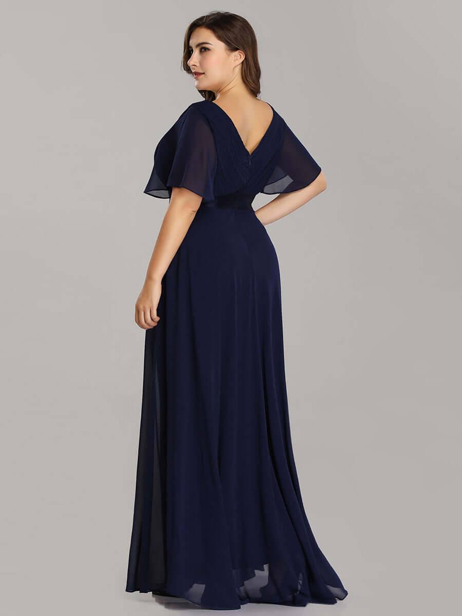 Navy Blue Plus Size Bridesmaid Dresses for Wedding Party-Mei - RongMoon