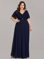 Navy Blue Plus Size Bridesmaid Dresses for Wedding Party-Mei - RongMoon