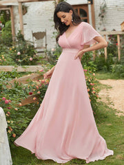 Plus Size Pink Bridesmaid Dresses for Wedding Party-Mei - RongMoon