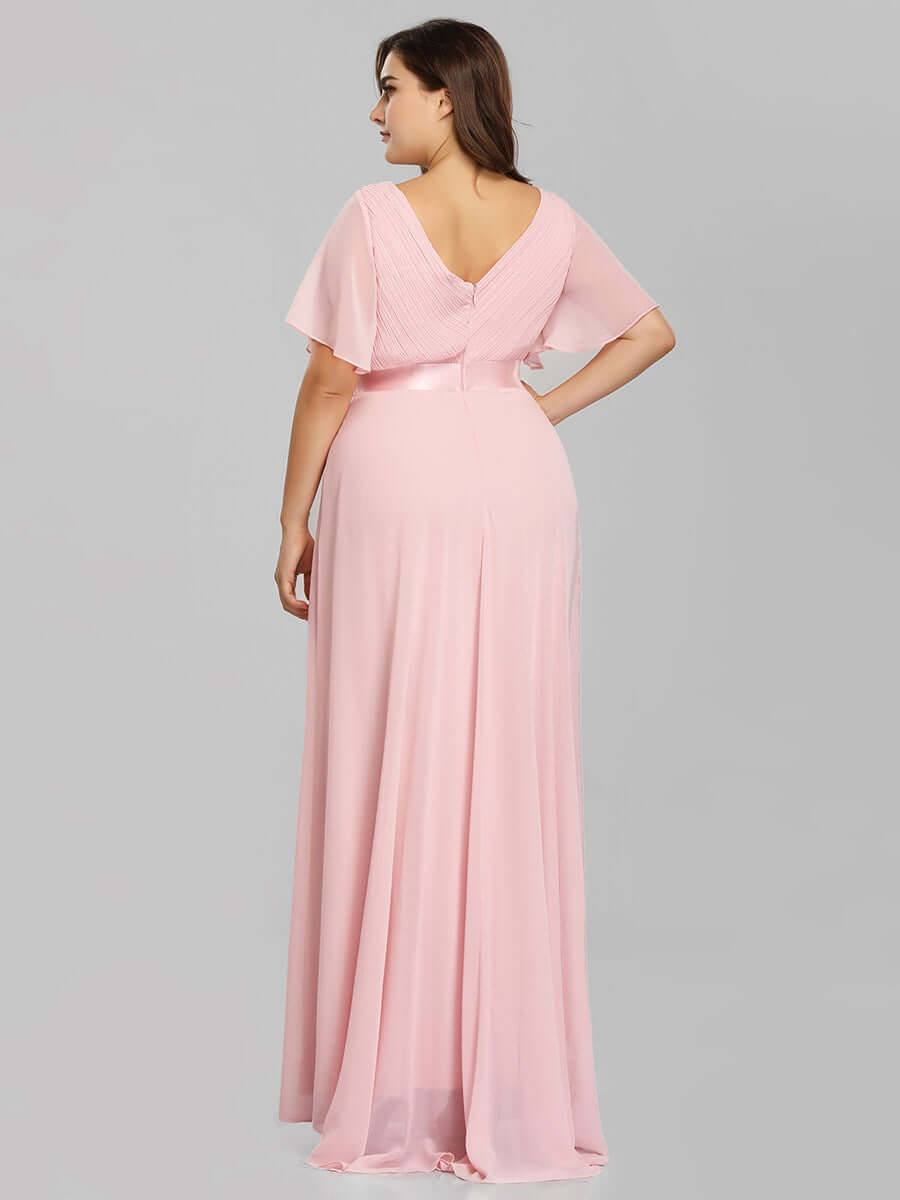 Plus Size Pink Bridesmaid Dresses for Wedding Party-Mei - RongMoon