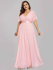 Plus Size Pink Bridesmaid Dresses for Wedding Party-Mei - RongMoon