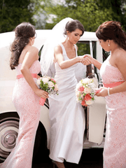 Strapless Lace Long Bridesmaid Dresses, New Wedding Guest Dresses, 2020 Bridesmaid Dresses - RongMoon