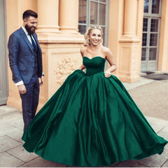 navy blue sweetheart ball gowns satin wedding dresses 2019