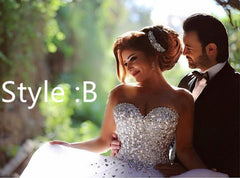 Elegant Crystal And Pearl Beaded Sweetheart Ball Gowns Wedding Dresses 2018