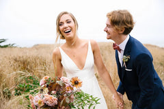 Sexy Chiffon Simple Beach Deep V-neckline Wedding Dress