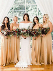 Newest Spaghetti Strap V-neck Floor-length Long Bridesmaid Dresses.DB10841