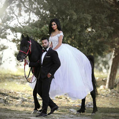Lovely Lace Mermaid Wedding Dresses With Detachable Skirts