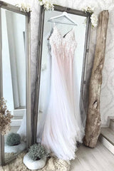 Champagne sweetheart tulle lace long prom dress champagne evening dress - RongMoon
