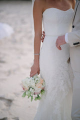 Beach Mermaid Strapless Simple Sexy Summer Lace Wedding Dresses