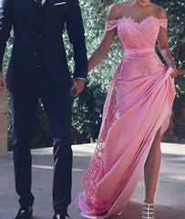Unique Chiffon Lace Sweetheart Long Prom Dresses, Bridesmaid Dress - RongMoon