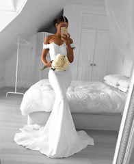 Off The Shoulder Mermaid Evening Dresses Lace Appliques