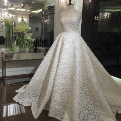 Sexy Strapless Lace Wedding Dresses Ball Gowns 2017