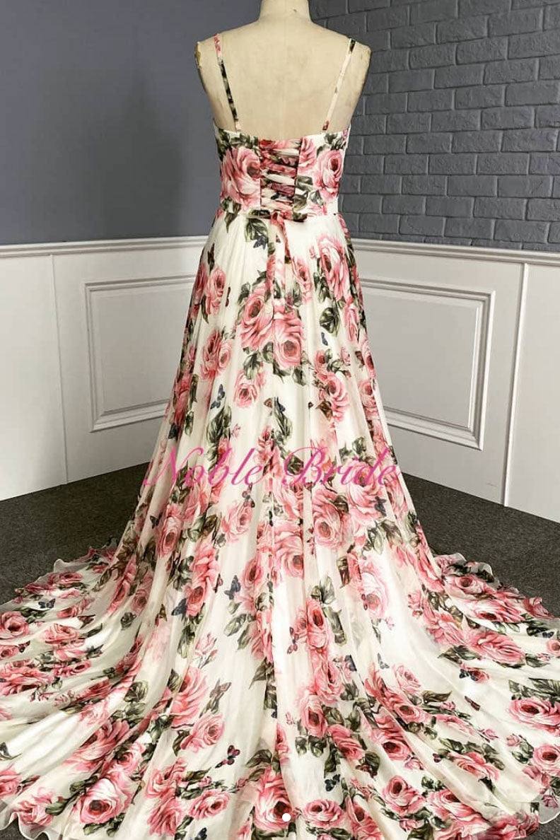 Simple v neck satin long prom dress evening dress - RongMoon