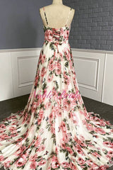 Simple v neck satin long prom dress evening dress - RongMoon
