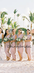 Simple Sexy V-neck Sleeveless Mermaid Slit Wedding Party Dresses Bridesmaid Dresses.DB10705