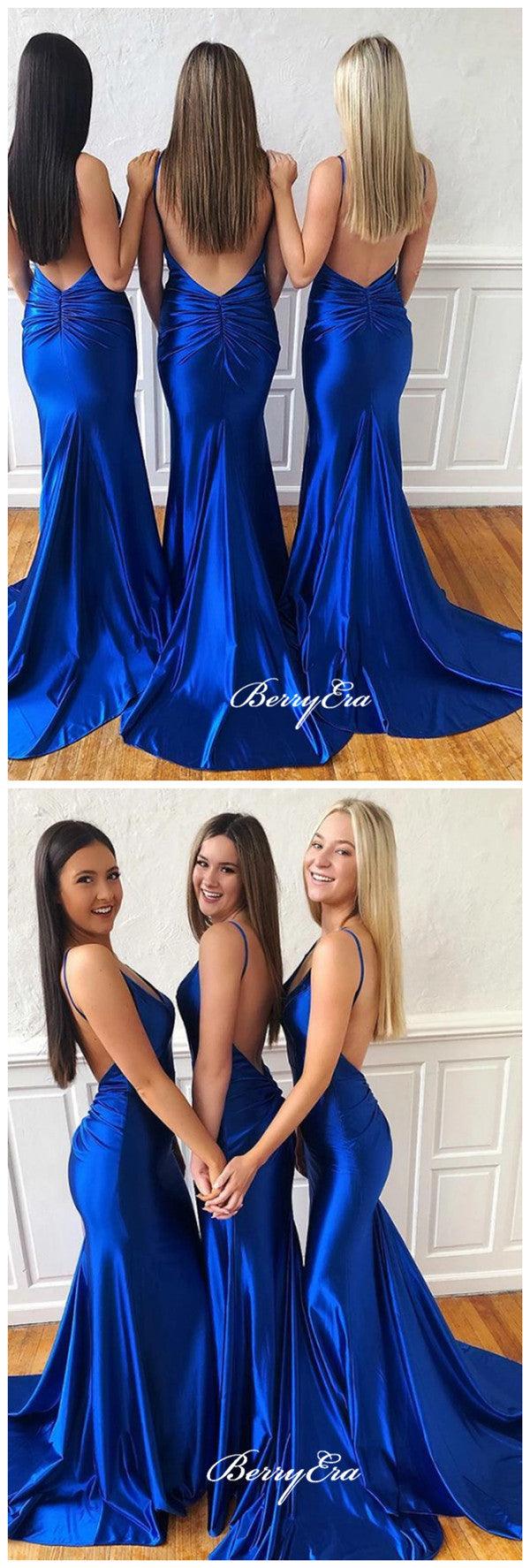 Backless Mermaid Bridesmaid Dresses, Spaghetti Straps Sexy Bridesmaid Dresses - RongMoon