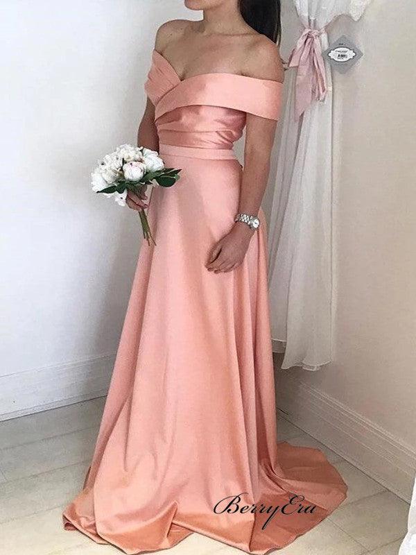 Off The Shoulder Bridesmaid Dresses, A-line Prom Dresses, Wedding Guest Dresses - RongMoon