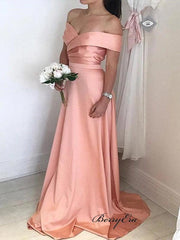 Off The Shoulder Bridesmaid Dresses, A-line Prom Dresses, Wedding Guest Dresses - RongMoon