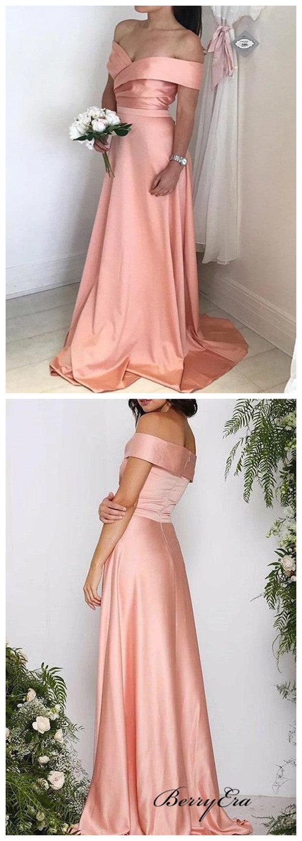 Off The Shoulder Bridesmaid Dresses, A-line Prom Dresses, Wedding Guest Dresses - RongMoon