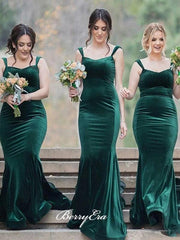 Mermaid Design Wedding Bridesmaid Dresses, Velvet Bridesmaid Dresses - RongMoon