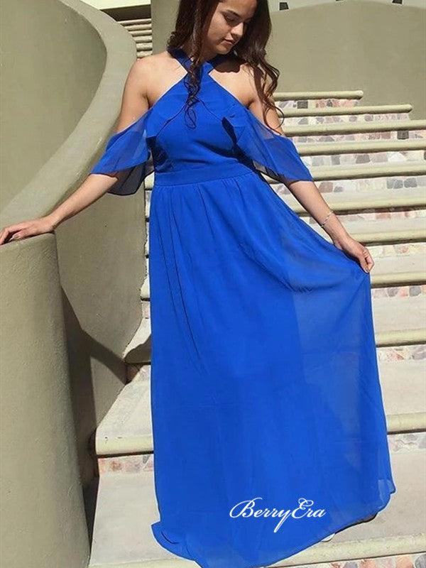 Off The Shoulder Wedding Guest Dresses, Halter Design Bridesmaid Dresses - RongMoon
