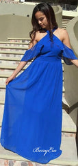 Off The Shoulder Wedding Guest Dresses, Halter Design Bridesmaid Dresses - RongMoon