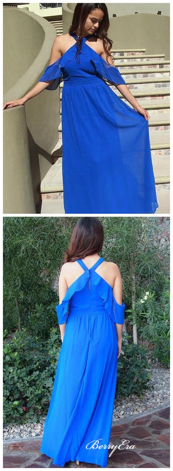 Off The Shoulder Wedding Guest Dresses, Halter Design Bridesmaid Dresses - RongMoon
