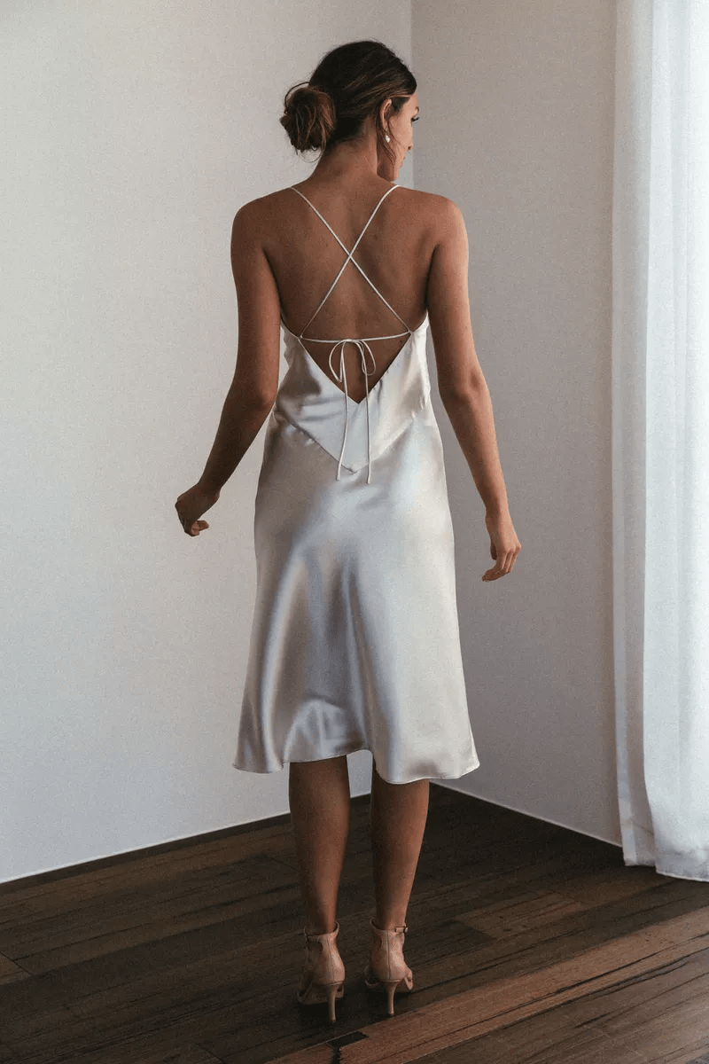 Spaghetti V-neck Bridesmaid Dresses, Popular Bridesmaid Dresses, Bridal Party Dresses - RongMoon
