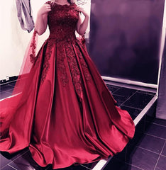 Vintage Lace Cap Sleeves Long Satin Burgundy Wedding Dresses Ball Gowns