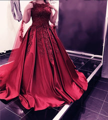 Vintage Lace Cap Sleeves Long Satin Burgundy Wedding Dresses Ball Gowns