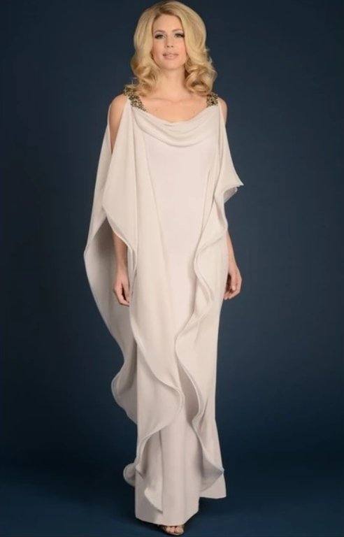 Plus Size Mother Of The Bride Dresses Sheath Ruffles Beaded Long Wedding Party Dresses Mother Dresses For Wedding - RongMoon