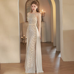 Halter Sequin Trumpet Mermaid Prom Dress