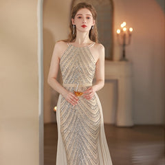 Halter Sequin Trumpet Mermaid Prom Dress