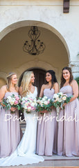 Straight Floor-length Simple A-lineLong Bridesmaid Dresses.DB10759