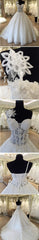 Unique Design One Shoulder See Through A-line Lace Tulle Wedding Dresses, WD0172