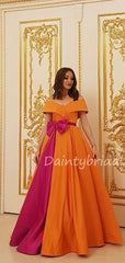 Charming Off-shoulder A-line Long Prom Dresses Evening Dresses.DB10579