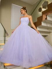 Open Back  Purple Lilac Long Prom Dress With Slit