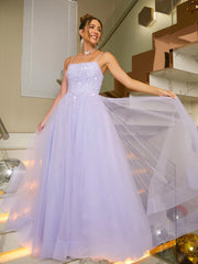 Open Back  Purple Lilac Long Prom Dress With Slit