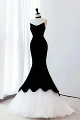 Black Sweetheart Mermaid Tulle Prom Dress