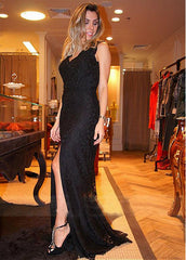 Cut-out Back Sheath Evening Dresses With Slit